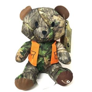 Camouflage Bear With Hunting Vest Stuffed Animals Plush Toy Mossy Oak 7”
